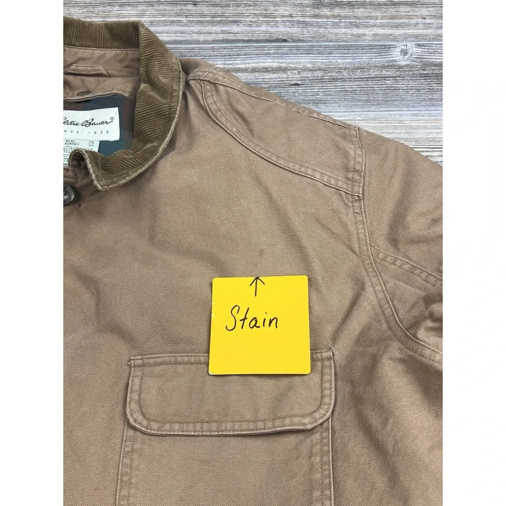Vtg Eddie Bauer Down Filled‎ Brown Work Chore Barn Coat Jacket XL Gorpcore Chore